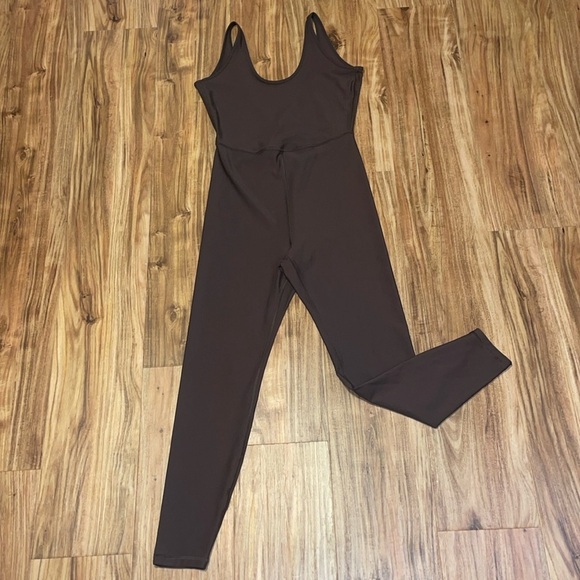 Old navy women’s medium 8 10 bodysuit jumpsuit one piece legging brown powersoft - Picture 3 of 10